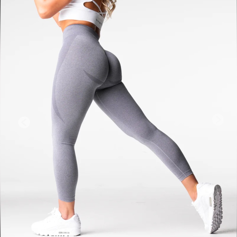 NVGTN Contour Seamless Leggings Grey‎ Size Small Gym Workout